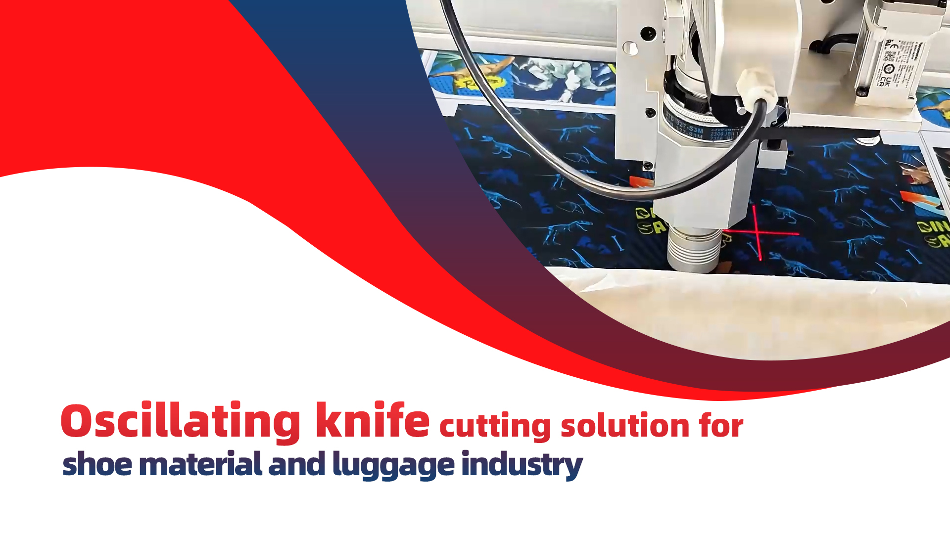 Cutting shoe materials, luggage materials with a vibrating knife cutting machine